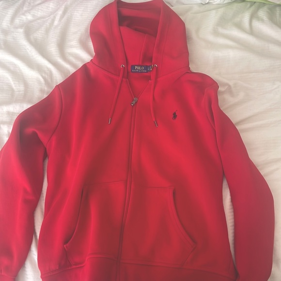 Red Polo Ralph Lauren Zip Up Sweater - Picture 1 of 1